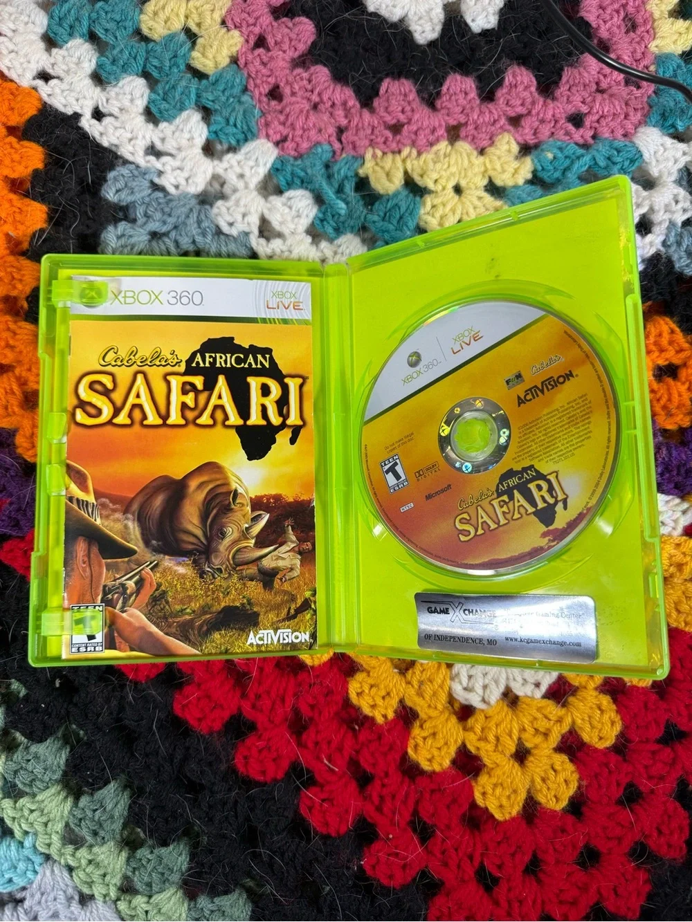 Cabela's African Safari Xbox 360 Game - Green and Yellow Back Cover